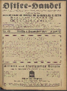 Ostsee-Handel : Wirtschaftszeitschrift für der Wirtschaftsgebiet des Gaues Pommern und der Ostsee und Südostländer. Jg. 8, 1928 Nr. 23