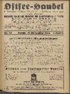 Ostsee-Handel : Wirtschaftszeitschrift f&uuml;r der Wirtschaftsgebiet des Gaues Pommern und der Ostsee und S&uuml;dostl&auml;nder. Jg. 8, 1928 Nr. 24