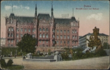 Stettin, Manzelbrunnen und Rathaus