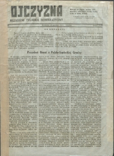 Ojczyzna : niezależny tygodnik demokratyczny. 1945 nr 1