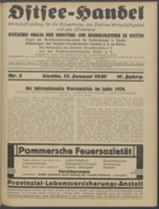 Ostsee-Handel : Wirtschaftszeitschrift für der Wirtschaftsgebiet des Gaues Pommern und der Ostsee und Südostländer. Jg. 10, 1930 Nr. 2