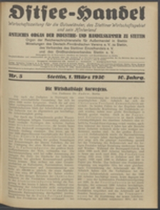Ostsee-Handel : Wirtschaftszeitschrift für der Wirtschaftsgebiet des Gaues Pommern und der Ostsee und Südostländer. Jg. 10, 1930 Nr. 5