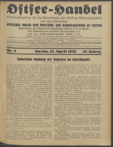 Ostsee-Handel : Wirtschaftszeitschrift für der Wirtschaftsgebiet des Gaues Pommern und der Ostsee und Südostländer. Jg. 10, 1930 Nr. 8