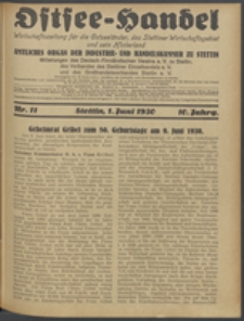 Ostsee-Handel : Wirtschaftszeitschrift für der Wirtschaftsgebiet des Gaues Pommern und der Ostsee und Südostländer. Jg. 10, 1930 Nr. 11