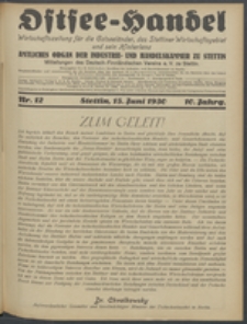Ostsee-Handel : Wirtschaftszeitschrift für der Wirtschaftsgebiet des Gaues Pommern und der Ostsee und Südostländer. Jg. 10, 1930 Nr. 12