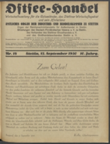 Ostsee-Handel : Wirtschaftszeitschrift für der Wirtschaftsgebiet des Gaues Pommern und der Ostsee und Südostländer. Jg. 10, 1930 Nr. 18