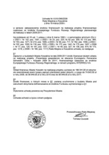 Uchwała Rady Miejskiej w Koszalinie nr XXXII/369/2009