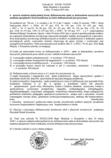 Uchwała Rady Miejskiej w Koszalinie nr XXXII/374/2009