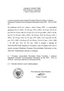 Uchwała Rady Miejskiej w Koszalinie nr XXXII/377/2009
