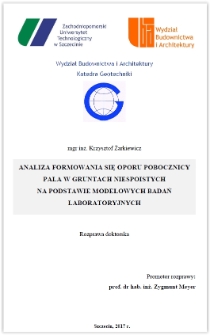 Analiza formowania się oporu pobocznicy pala w gruntach niespoistych na podstawie modelowych badań laboratoryjnych