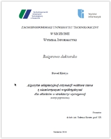 Algorytm adaptacyjnej estymacji wektora stanu z niemierzonymi współrzednymi dla obiektów o strukturze szeregowej