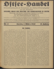 Ostsee-Handel : Wirtschaftszeitschrift für der Wirtschaftsgebiet des Gaues Pommern und der Ostsee und Südostländer. Jg. 12, 1932 Nr. 5