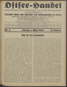 Ostsee-Handel : Wirtschaftszeitschrift für der Wirtschaftsgebiet des Gaues Pommern und der Ostsee und Südostländer. Jg. 13, 1933 Nr. 9