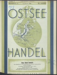 Ostsee-Handel : Wirtschaftszeitschrift für der Wirtschaftsgebiet des Gaues Pommern und der Ostsee und Südostländer Jg. 14, 1934 Nr. 4