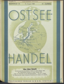 Ostsee-Handel : Wirtschaftszeitschrift für der Wirtschaftsgebiet des Gaues Pommern und der Ostsee und Südostländer Jg. 14, 1934 Nr. 16