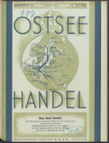 Ostsee-Handel : Wirtschaftszeitschrift für der Wirtschaftsgebiet des Gaues Pommern und der Ostsee und Südostländer Jg. 14, 1934 Nr. 19