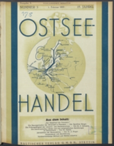 Ostsee-Handel : Wirtschaftszeitschrift für der Wirtschaftsgebiet des Gaues Pommern und der Ostsee und Südostländer. Jg. 15, 1935 Nr. 3