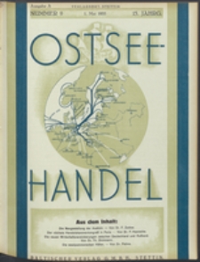 Ostsee-Handel : Wirtschaftszeitschrift für der Wirtschaftsgebiet des Gaues Pommern und der Ostsee und Südostländer. Jg. 15, 1935 Nr. 9