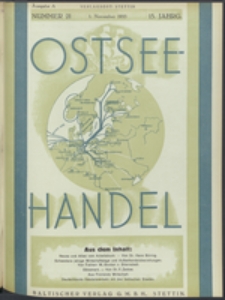 Ostsee-Handel : Wirtschaftszeitschrift für der Wirtschaftsgebiet des Gaues Pommern und der Ostsee und Südostländer. Jg. 15, 1935 Nr. 21