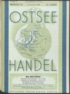 Ostsee-Handel : Wirtschaftszeitschrift für der Wirtschaftsgebiet des Gaues Pommern und der Ostsee und Südostländer. Jg. 15, 1935 Nr. 22