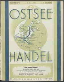 Ostsee-Handel : Wirtschaftszeitschrift für der Wirtschaftsgebiet des Gaues Pommern und der Ostsee und Südostländer. Jg. 16, 1936 Nr. 2
