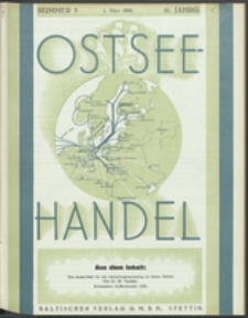 Ostsee-Handel : Wirtschaftszeitschrift für der Wirtschaftsgebiet des Gaues Pommern und der Ostsee und Südostländer. Jg. 16, 1936 Nr. 5