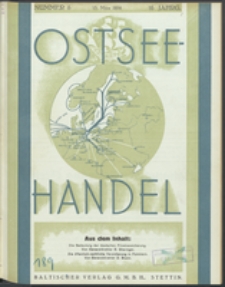 Ostsee-Handel : Wirtschaftszeitschrift für der Wirtschaftsgebiet des Gaues Pommern und der Ostsee und Südostländer. Jg. 16, 1936 Nr. 6