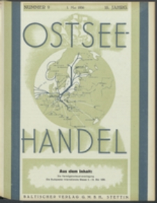 Ostsee-Handel : Wirtschaftszeitschrift für der Wirtschaftsgebiet des Gaues Pommern und der Ostsee und Südostländer. Jg. 16, 1936 Nr. 9