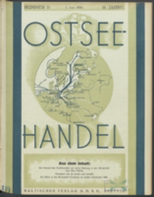 Ostsee-Handel : Wirtschaftszeitschrift für der Wirtschaftsgebiet des Gaues Pommern und der Ostsee und Südostländer. Jg. 16, 1936 Nr. 11