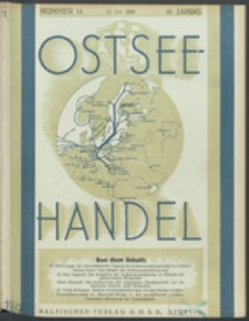 Ostsee-Handel : Wirtschaftszeitschrift für der Wirtschaftsgebiet des Gaues Pommern und der Ostsee und Südostländer. Jg. 16, 1936 Nr. 14