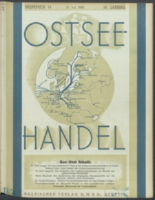 Ostsee-Handel : Wirtschaftszeitschrift für der Wirtschaftsgebiet des Gaues Pommern und der Ostsee und Südostländer. Jg. 16, 1936 Nr. 14