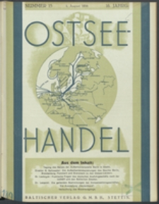 Ostsee-Handel : Wirtschaftszeitschrift für der Wirtschaftsgebiet des Gaues Pommern und der Ostsee und Südostländer. Jg. 16, 1936 Nr. 15