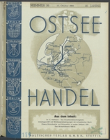 Ostsee-Handel : Wirtschaftszeitschrift für der Wirtschaftsgebiet des Gaues Pommern und der Ostsee und Südostländer. Jg. 16, 1936 Nr. 20
