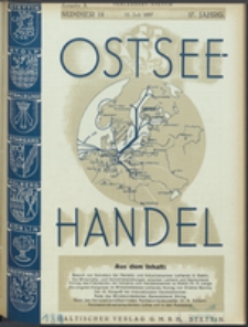 Ostsee-Handel : Wirtschaftszeitschrift für der Wirtschaftsgebiet des Gaues Pommern und der Ostsee und Südostländer. Jg. 17, 1937 Nr. 14