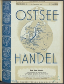Ostsee-Handel : Wirtschaftszeitschrift für der Wirtschaftsgebiet des Gaues Pommern und der Ostsee und Südostländer. Jg. 17, 1937 Nr. 18