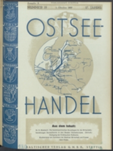 Ostsee-Handel : Wirtschaftszeitschrift für der Wirtschaftsgebiet des Gaues Pommern und der Ostsee und Südostländer. Jg. 17, 1937 Nr. 19