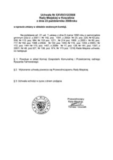 Uchwała Rady Miejskiej w Koszalinie nr XXVIII/312/2008