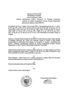 Uchwała Rady Miejskiej w Koszalinie nr XXVIII/314/2008