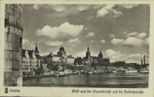 Stettin, Blick von der Baumbrücke auf die Hakenterrasse