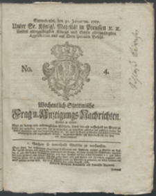 Wochentlich-Stettinische Frag- und Anzeigungs-Nachrichten. 1767 No. 4 + Anhang