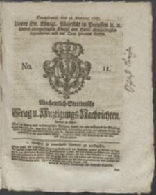 Wochentlich-Stettinische Frag- und Anzeigungs-Nachrichten. 1767 No. 11 + Anhang