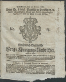 Wochentlich-Stettinische Frag- und Anzeigungs-Nachrichten. 1767 No. 25 + Anhang