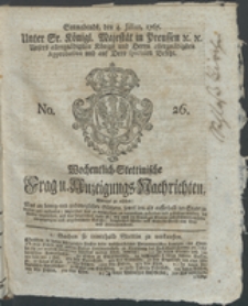 Wochentlich-Stettinische Frag- und Anzeigungs-Nachrichten. 1767 No. 26 + Anhang