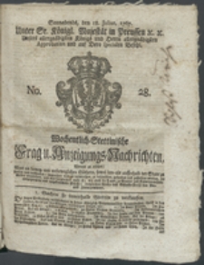 Wochentlich-Stettinische Frag- und Anzeigungs-Nachrichten. 1767 No. 28 + Anhang