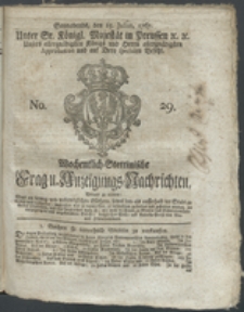 Wochentlich-Stettinische Frag- und Anzeigungs-Nachrichten. 1767 No. 29 + Anhang