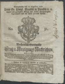 Wochentlich-Stettinische Frag- und Anzeigungs-Nachrichten. 1767 No. 31 + Anhang