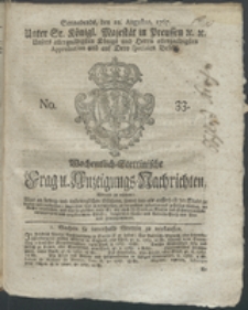Wochentlich-Stettinische Frag- und Anzeigungs-Nachrichten. 1767 No. 33 + Anhang