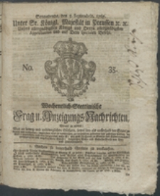 Wochentlich-Stettinische Frag- und Anzeigungs-Nachrichten. 1767 No. 35 + Anhang