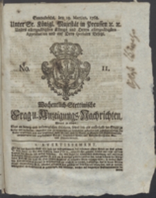 Wochentlich-Stettinische Frag- und Anzeigungs-Nachrichten. 1768 No. 11 + Anhang