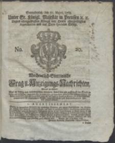 Wochentlich-Stettinische Frag- und Anzeigungs-Nachrichten. 1768 No. 20 + Anhang